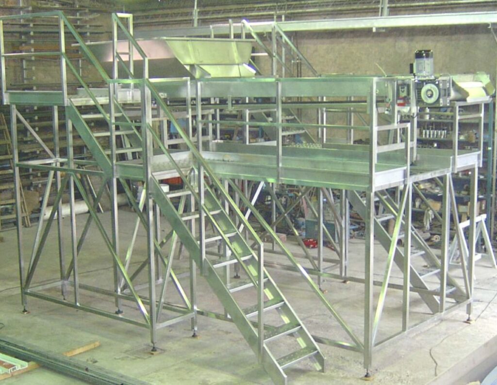 escalera pasarelas en acero inoxidable para bodegas de vino